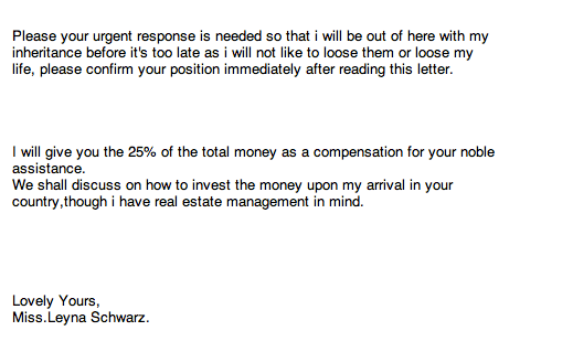 Seriously. Ridiculous. Crazy Spam Email