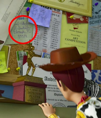 Up Postcard in Toy Story 3