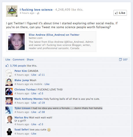 Responses to I Fucking Love Science twitter post