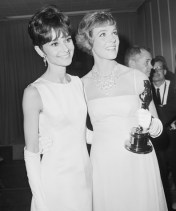 Audrey Hepburn and Julie Andrews with Oscar