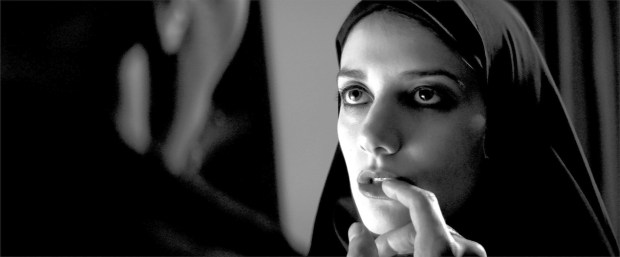 Sheila Vand in the movie  A GIRL WALKS HOME ALONE AT NIGHT. Photo Credit: Kino Lorber Inc.