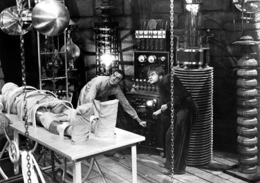 FRANKENSTEIN,1931, Boris Karloff, Colin Clive and Dwight Frye.