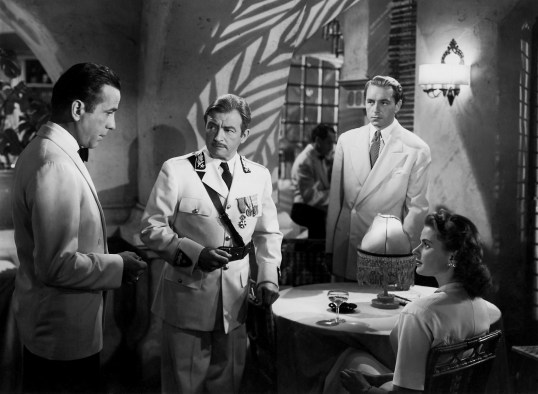 humphrey bogart, claude rains, paul henried & ingrid bergman - casablanca 1943