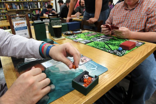 Game playing at Emerald Tavern on December 2, 2016