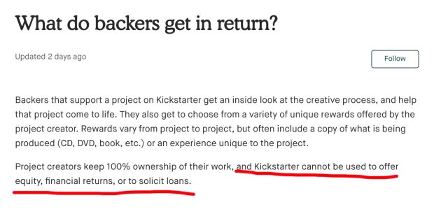 Kickstarter rules 2
